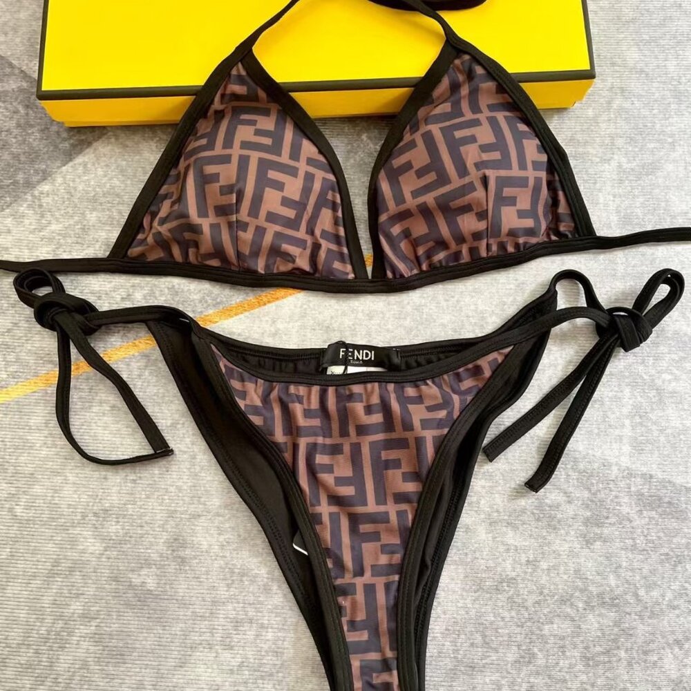 Fendi Women's Brown Bikini Set